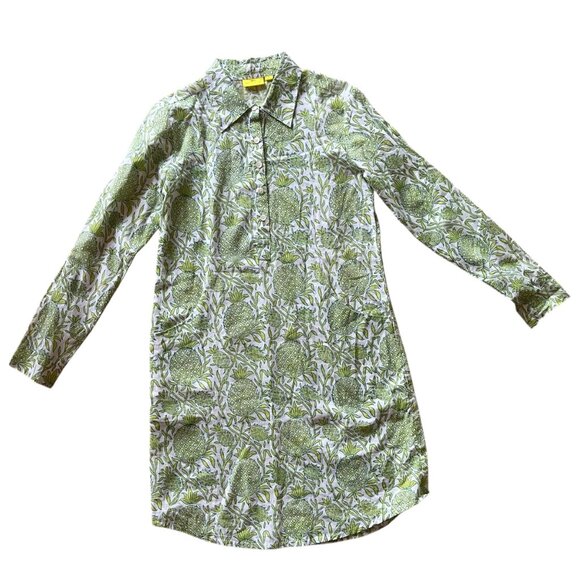 Roberta Roller Rabbit Pineapple Lightweight Button Women’s XS Shirt Dress Summer - Picture 1 of 7